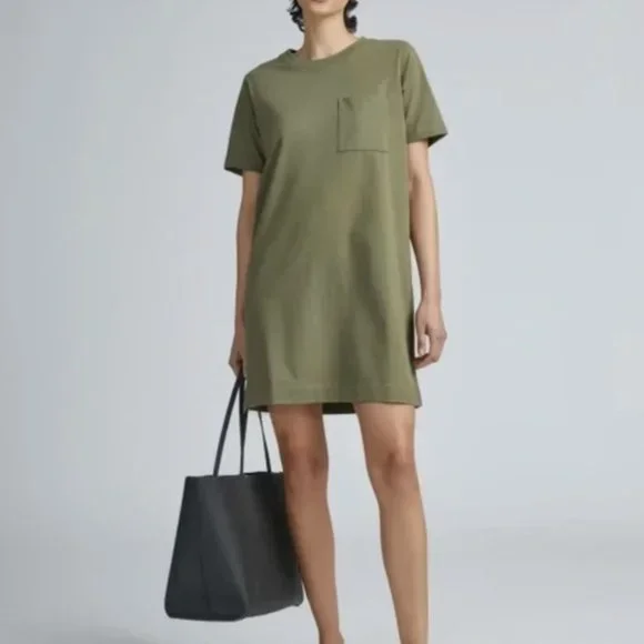 madewell ribbed pocket tee midi dress madewell ribbed pocket tee midi dress size xs green short sleeve
